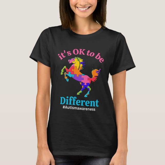Its Ok To Be Different Autism Awareness Acceptance T-Shirt (Front)