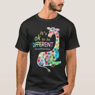 It's Ok To Be Different Autism Awareness Cute Gira T-Shirt