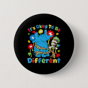 It's Ok To Be Different Autism Awareness Elephant 6 Cm Round Badge