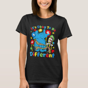 It's Ok To Be Different Autism Awareness Elephant T-Shirt