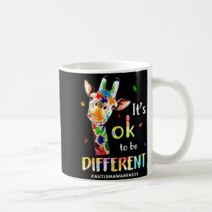 Its Ok To Be Different Autism Awareness Giraffe Coffee Mug