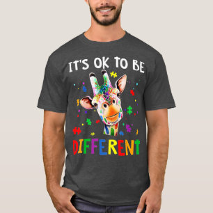 its ok to be different autism awareness giraffe T-Shirt