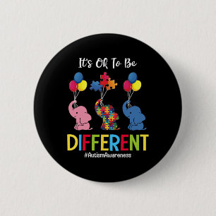 It's Ok To Be Different Autism Awareness Kids Boys 6 Cm Round Badge
