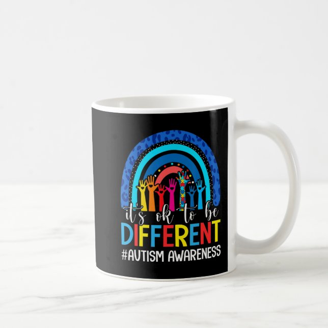 It's Ok To Be Different Autism Awareness Leopard R Coffee Mug (Right)