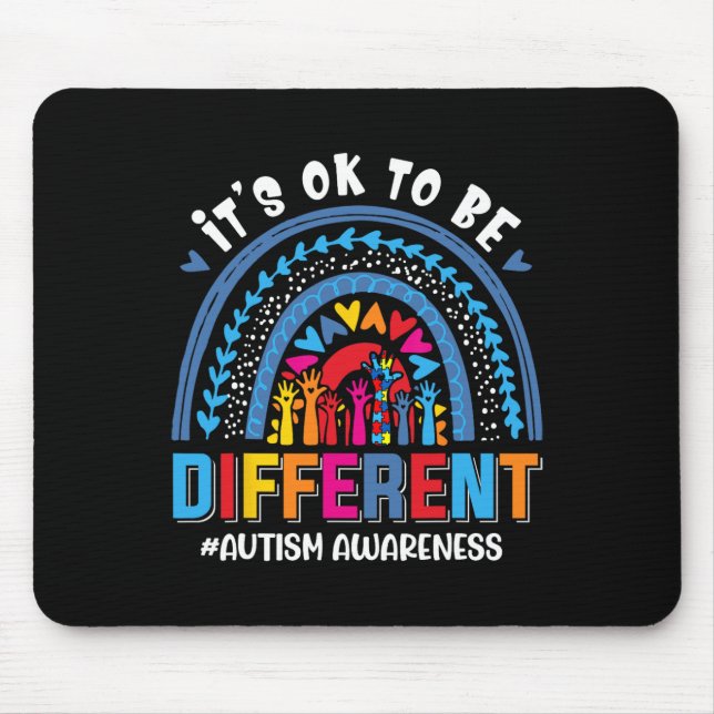 It's Ok To Be Different Autism Awareness Leopard R Mouse Mat (Front)