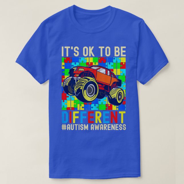 It's OK to be Different Autism Awareness Monster T T-Shirt (Design Front)