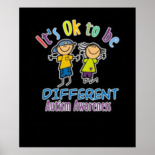 It's Ok to be different Autism Awareness Month Poster