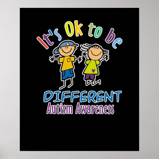It's Ok to be different Autism Awareness Month Poster (Front)
