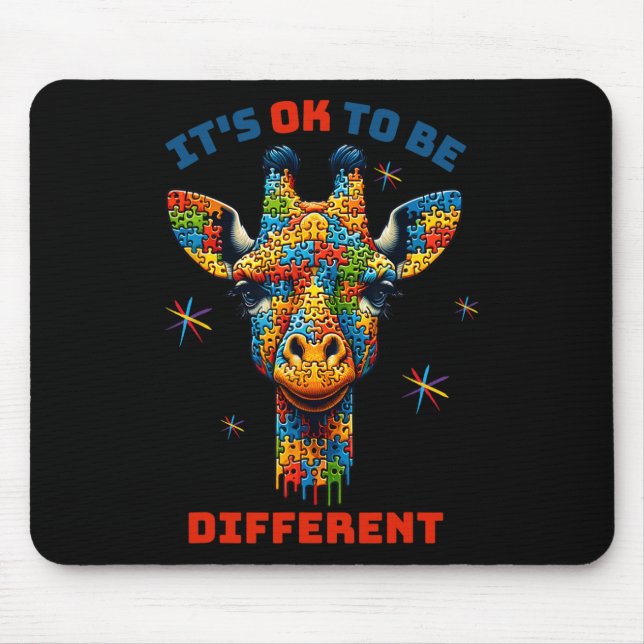 Its Ok To Be Different Autism Awareness  Mouse Mat (Front)