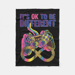 Its OK to Be Different Autism Gaming Awareness Fleece Blanket