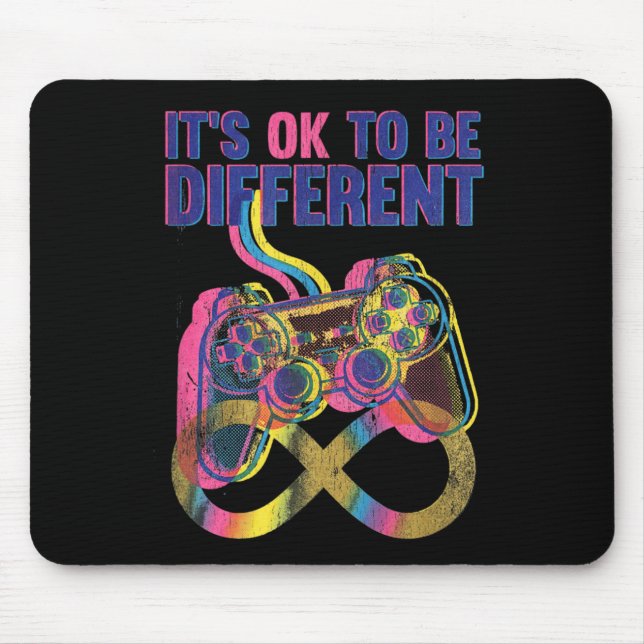 Its OK to Be Different Autism Gaming Awareness Mouse Mat (Front)