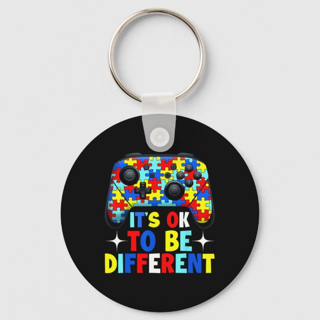 It's Ok To Be Different Autism Gaming Controller B Key Ring (Front)