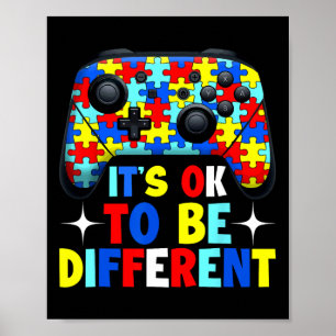 It's Ok To Be Different Autism Gaming Controller B Poster