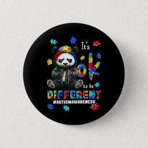 It's Ok To Be Different Autism Panda 6 Cm Round Badge