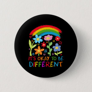 Its Ok To Be Different Autism Rainbow Boho Neurodi 6 Cm Round Badge