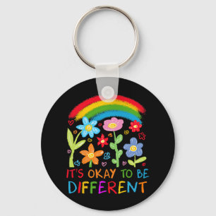 Its Ok To Be Different Autism Rainbow Boho Neurodi Key Ring