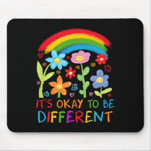 Its Ok To Be Different Autism Rainbow Boho Neurodi Mouse Mat