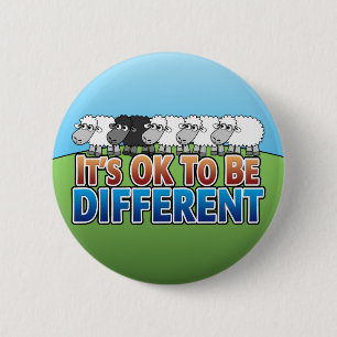 It's OK to be Different BLACK SHEEP 6 Cm Round Badge