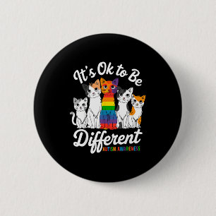 Its Ok To Be Different Cat Puzzle Cute Autism Awar 6 Cm Round Badge