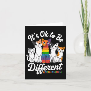 Its Ok To Be Different Cat Puzzle Cute Autism Awar Card