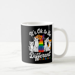 Its Ok To Be Different Cat Puzzle Cute Autism Awar Coffee Mug