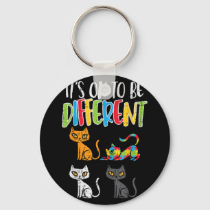 Its Ok To Be Different Cat Puzzle Cute Autism Awar Key Ring