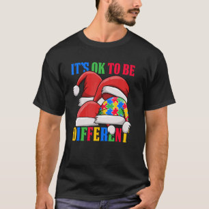 Its Ok To Be Different Christmas Pajama Puzzle San T-Shirt