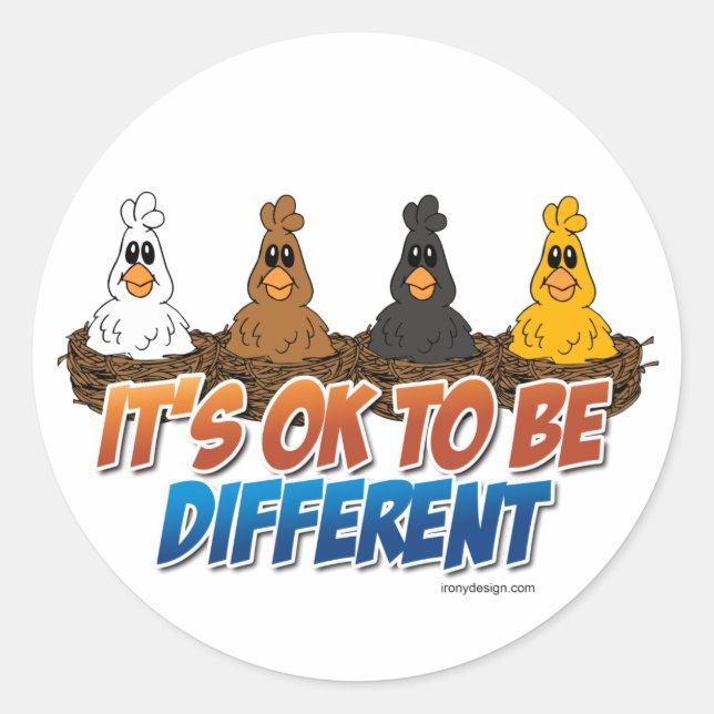 It's OK To be Different Classic Round Sticker (Front)
