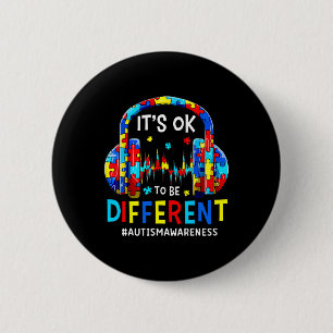 It's Ok To Be Different Cool Autism Awareness Game 6 Cm Round Badge