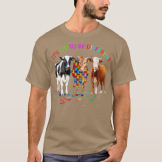 It's Ok To Be Different Cow Autism Awareness  T-Shirt