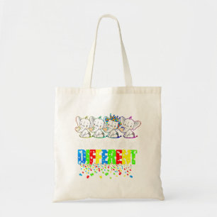 It's Ok To Be Different Cute Elephant Autism Aware Tote Bag