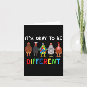 Its Ok To Be Different Cute Puzzle Chicken Autism Card