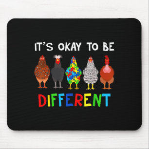 Its Ok To Be Different Cute Puzzle Chicken Autism Mouse Mat