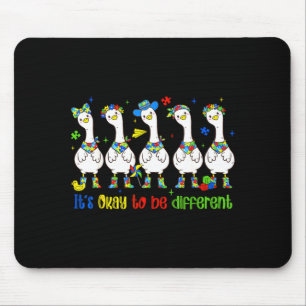 It's-ok to be different cute silly-goose autism mouse mat