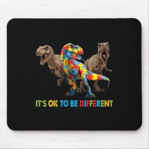 It's Ok To Be Different Dinosaur Autism Awareness Mouse Mat