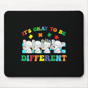 It's Ok To Be Different Elephant Autism Awareness Mouse Mat