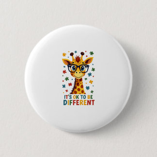 It's Ok To Be Different Giraffe Autism Awareness B 6 Cm Round Badge