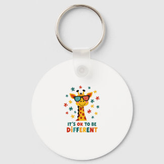 It's Ok To Be Different Giraffe Autism Awareness B Key Ring