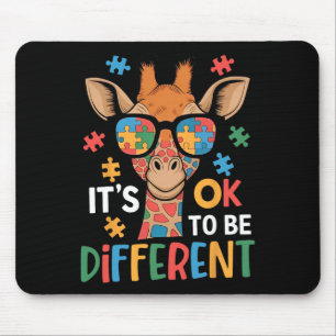It's Ok To Be Different Giraffe Autism Awareness B Mouse Mat