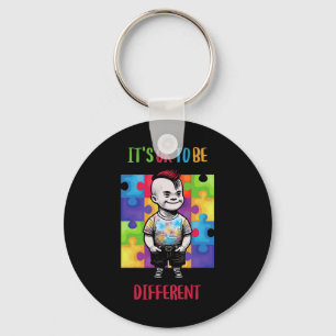 Its Ok To Be Different Ok Autism Awareness Key Ring