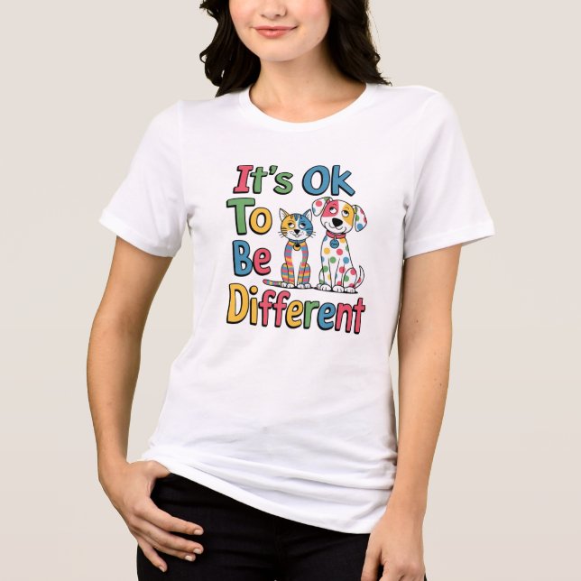 It's ok to be different Tri-Blend shirt (Front)