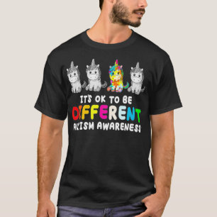 It's Ok To Be Different Unicorn Puzzle Autism Awar T-Shirt