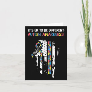 It's Ok To Be Different Usa Flag Autism Awareness Card