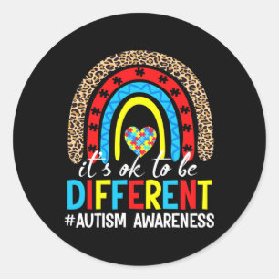 It's Ok To Be Diffrent Autism Autism Awareness Day Classic Round Sticker