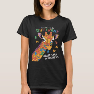 Its Ok To Be Little Different Giraffe Autism Aware T-Shirt