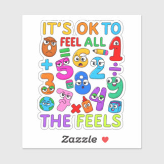 Its OK to Feel Numbers Cute Kids Sticker