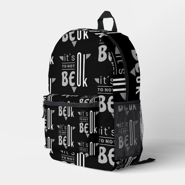 It's OK to not be OK Printed Backpack (Back Corner Right)