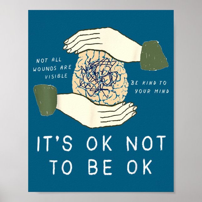 Its Ok To Not Be Ok Suicide Prevention Awareness B Poster (Front)