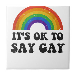 Its Ok To Say Gay Florida LGBTQ Rainbow Pride Gay Tile