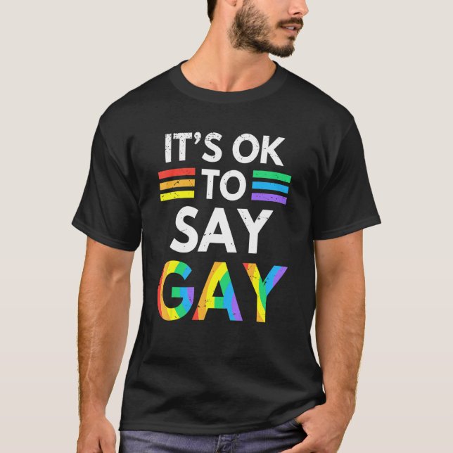 Its Ok To Say Gay Florida Trans Stay Proud Lgbtq G T-Shirt (Front)